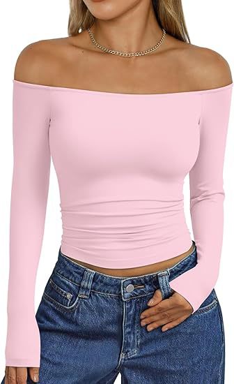 Women's Y2K Off Shoulder Long Sleeve Going Out Top