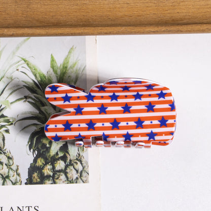 4th of July American Flag Hair Claw Clip USA
