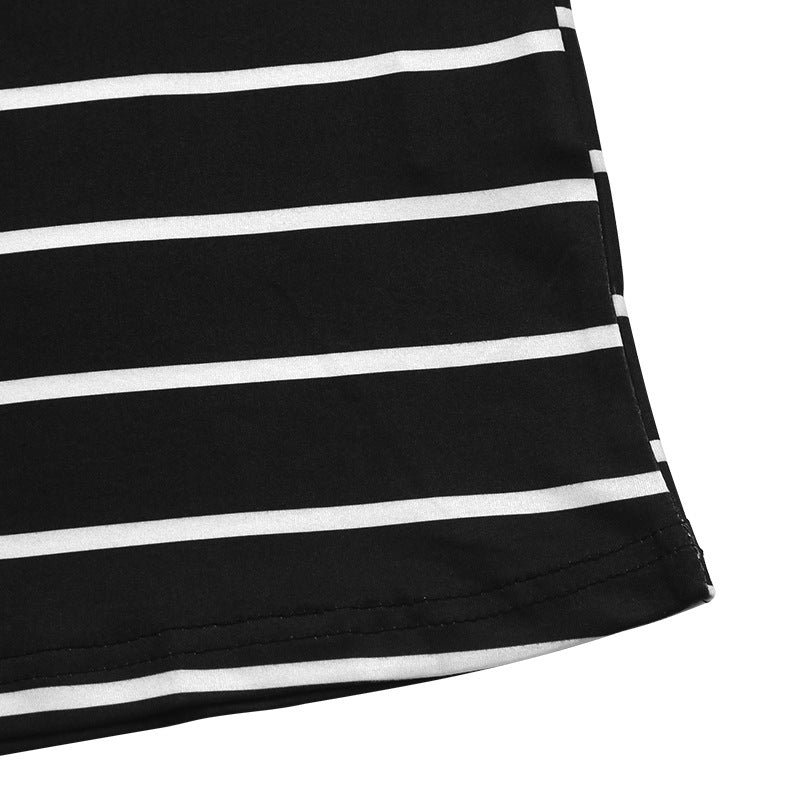 Colorblock Striped Long Sleeve Tee Casual Fall Top