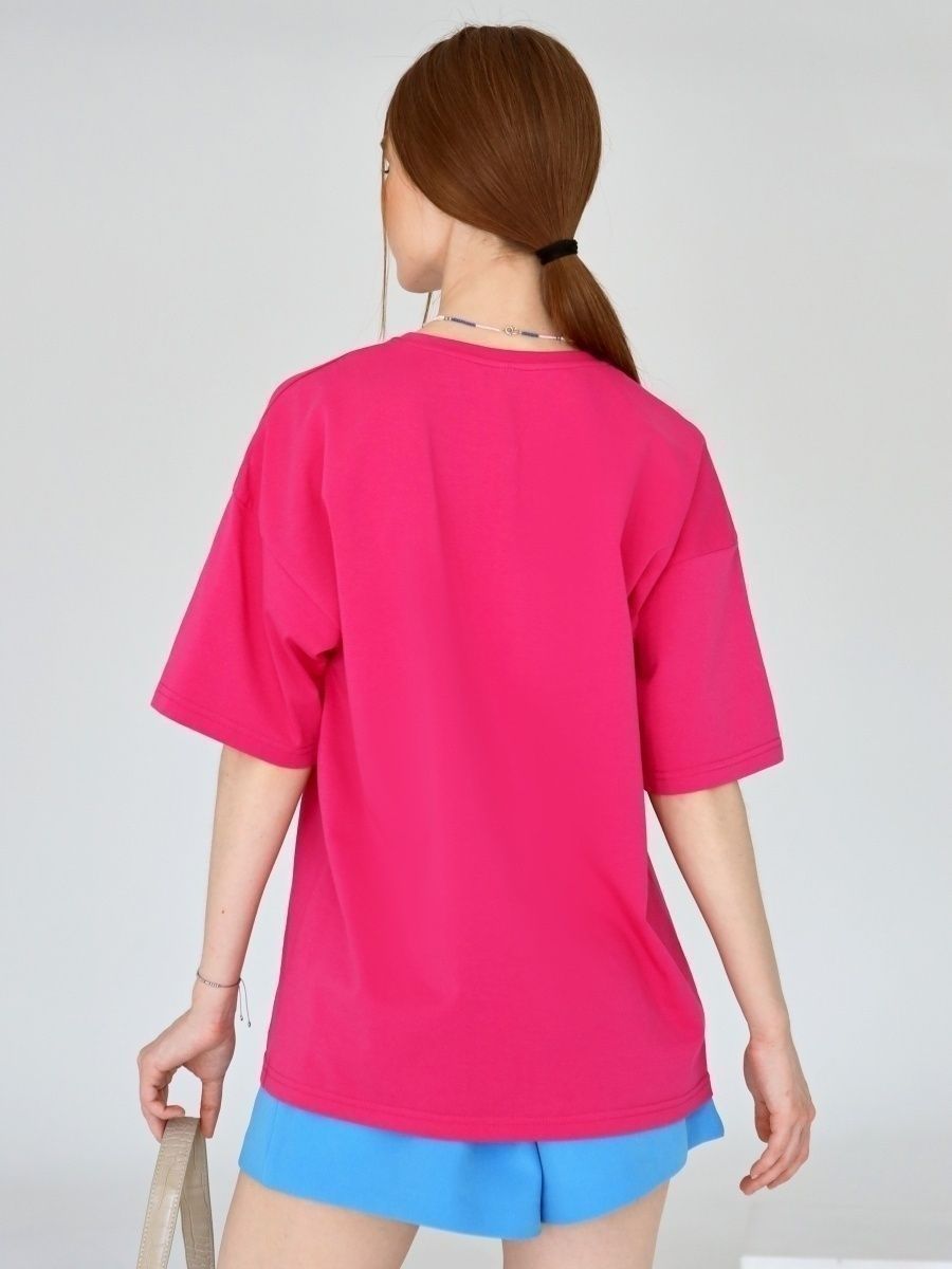 Solid Cotton T Shirt Loose Fit Crewneck Casual Top