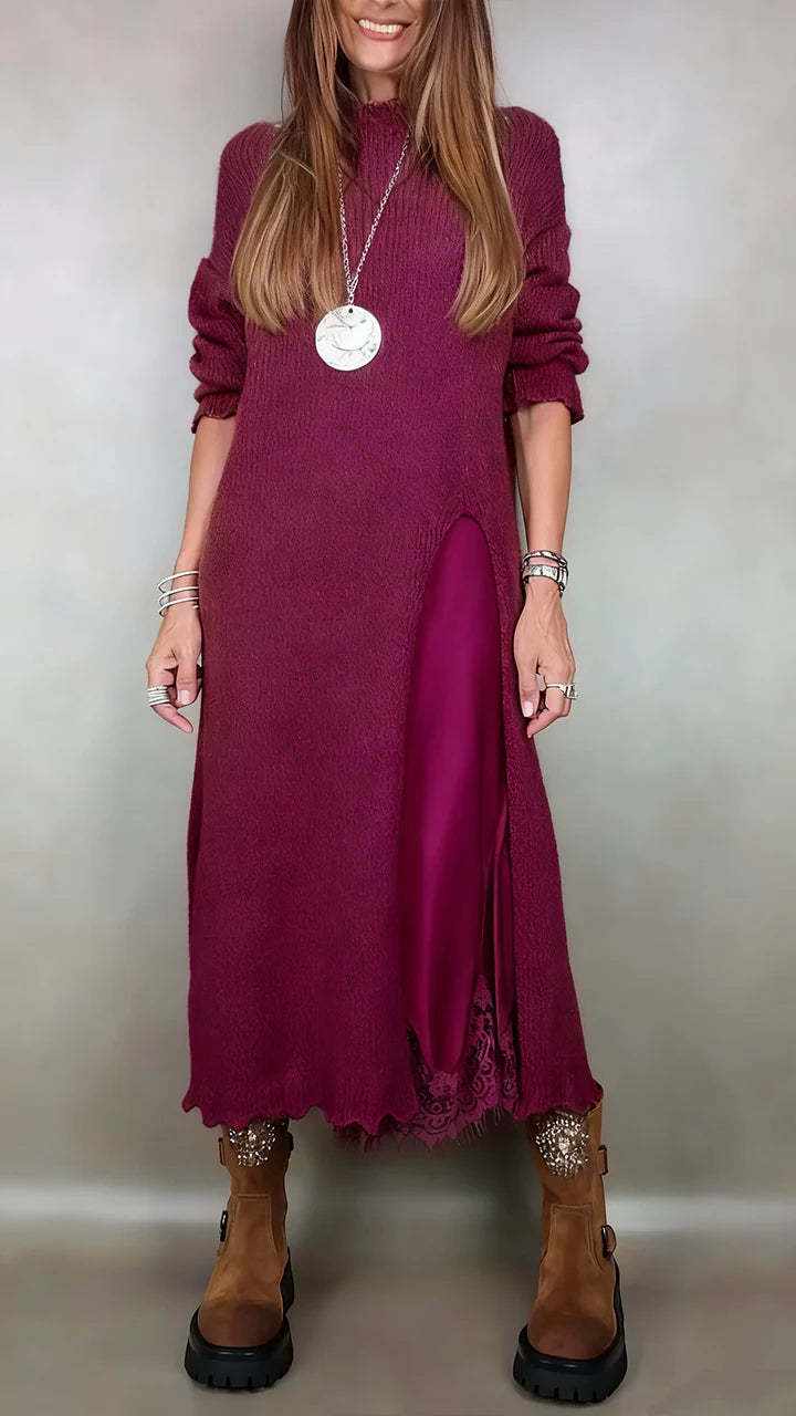 Women's Lace Maxi Slip Dress Cardigan Two Piece Set