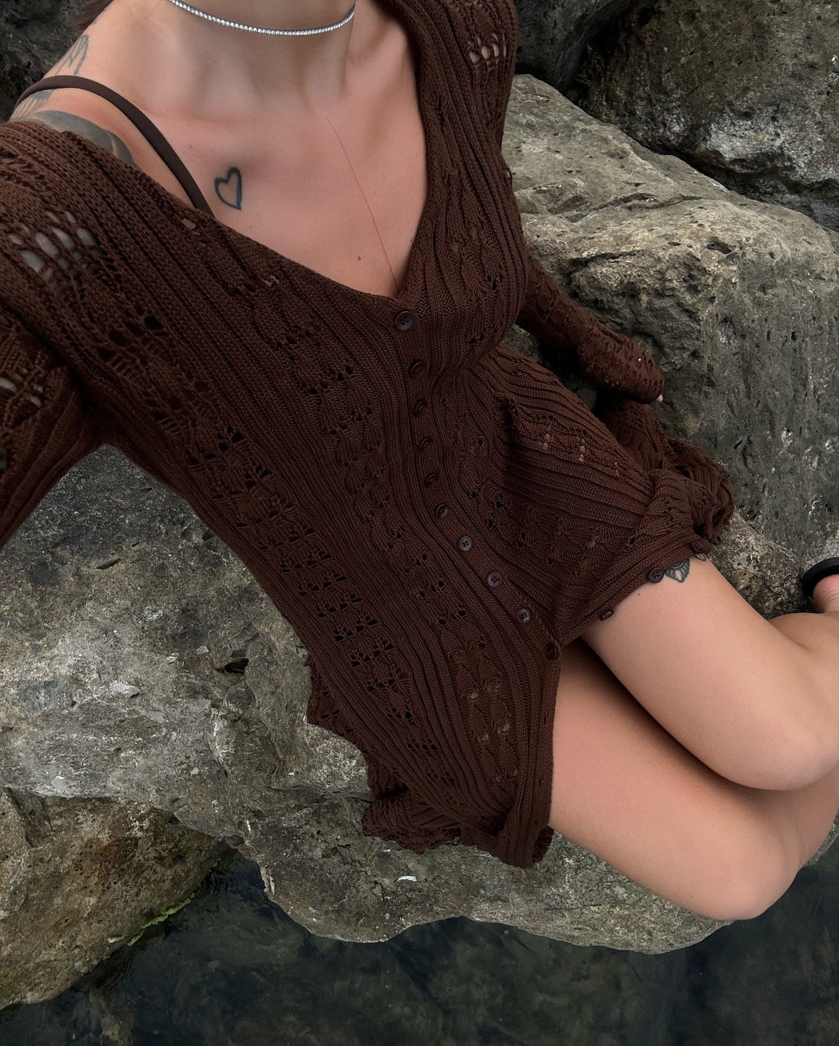 Crochet Maxi Cardigan Bell Sleeve Duster Beach Cover Up