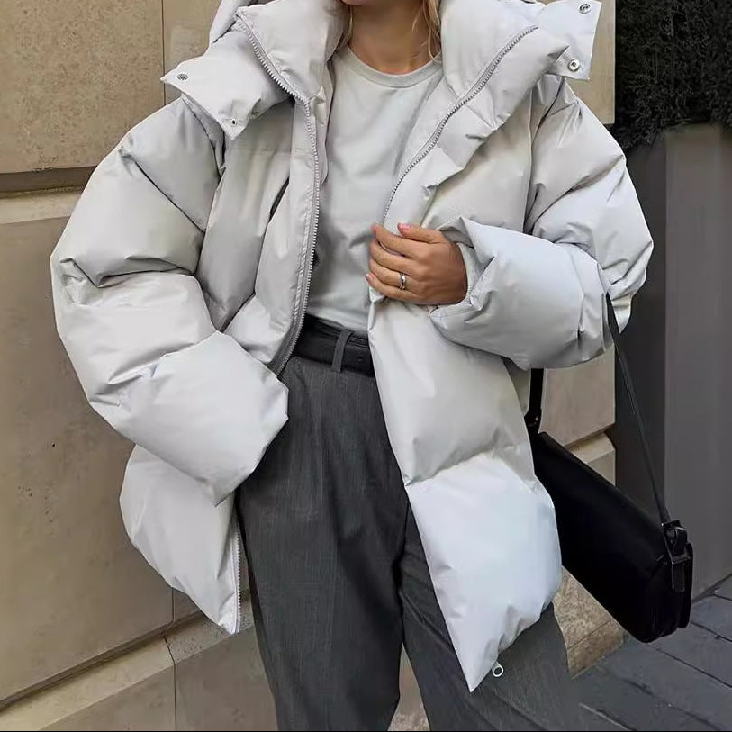 Women's Oversized Puffer Jacket Stand Collar Ultra Thick