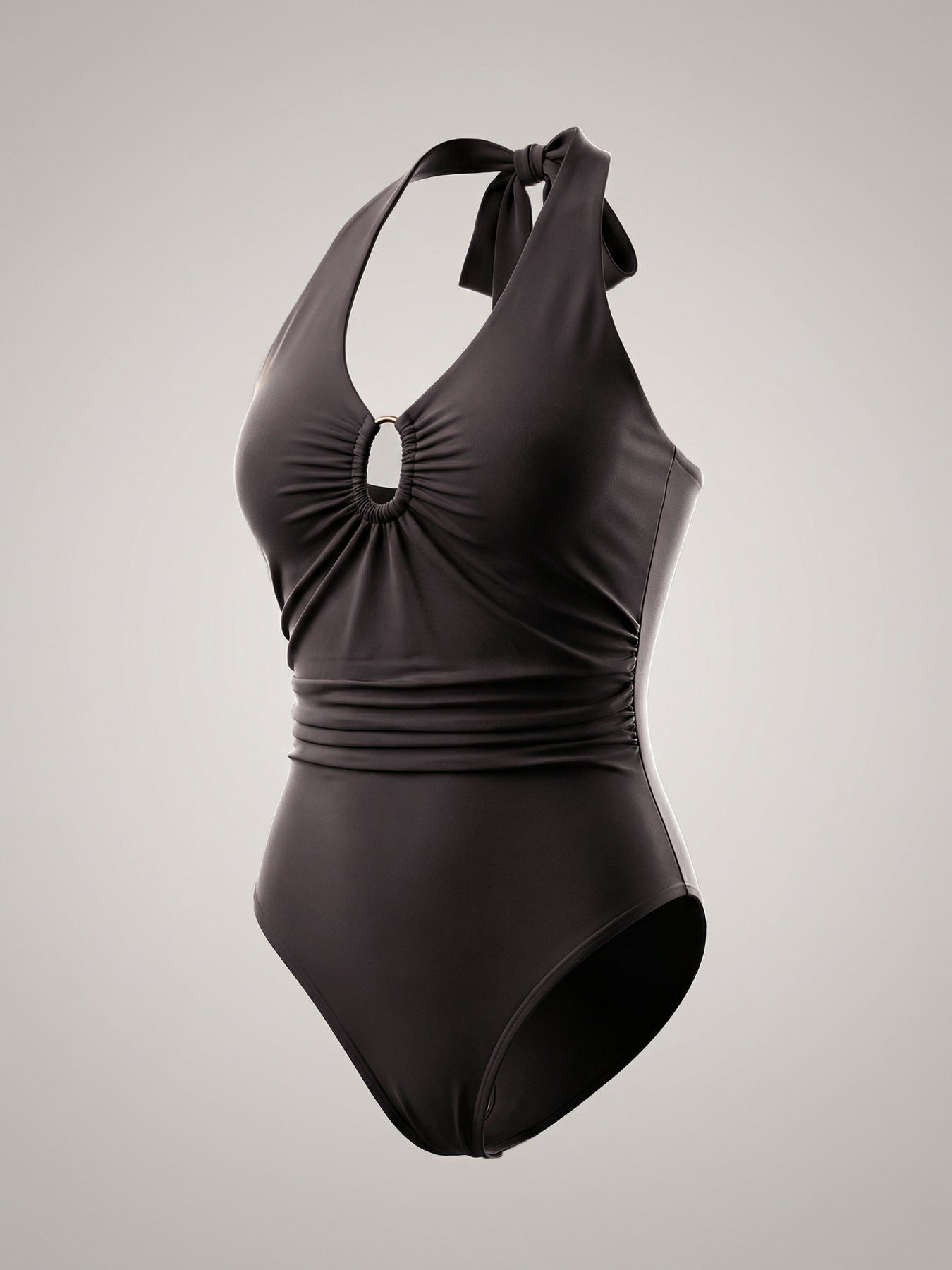 Solid Halter Cutout Bodysuit Sexy Sleeveless Bodycon Top