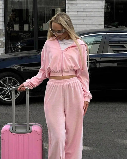 Women's 2 Piece Lounge Zip Hoodie Jogger Set