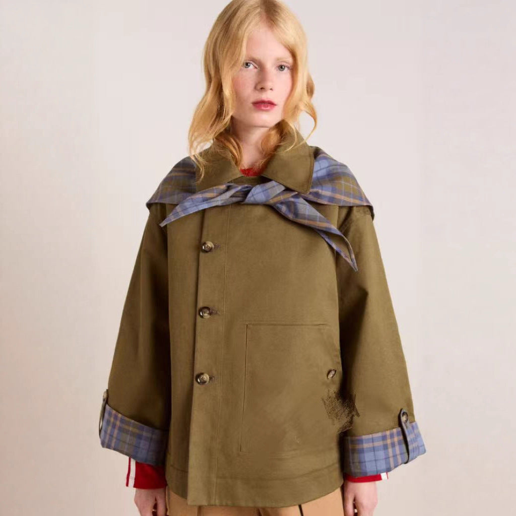 Women's Vintage Plaid Reversible Oversized Jacket