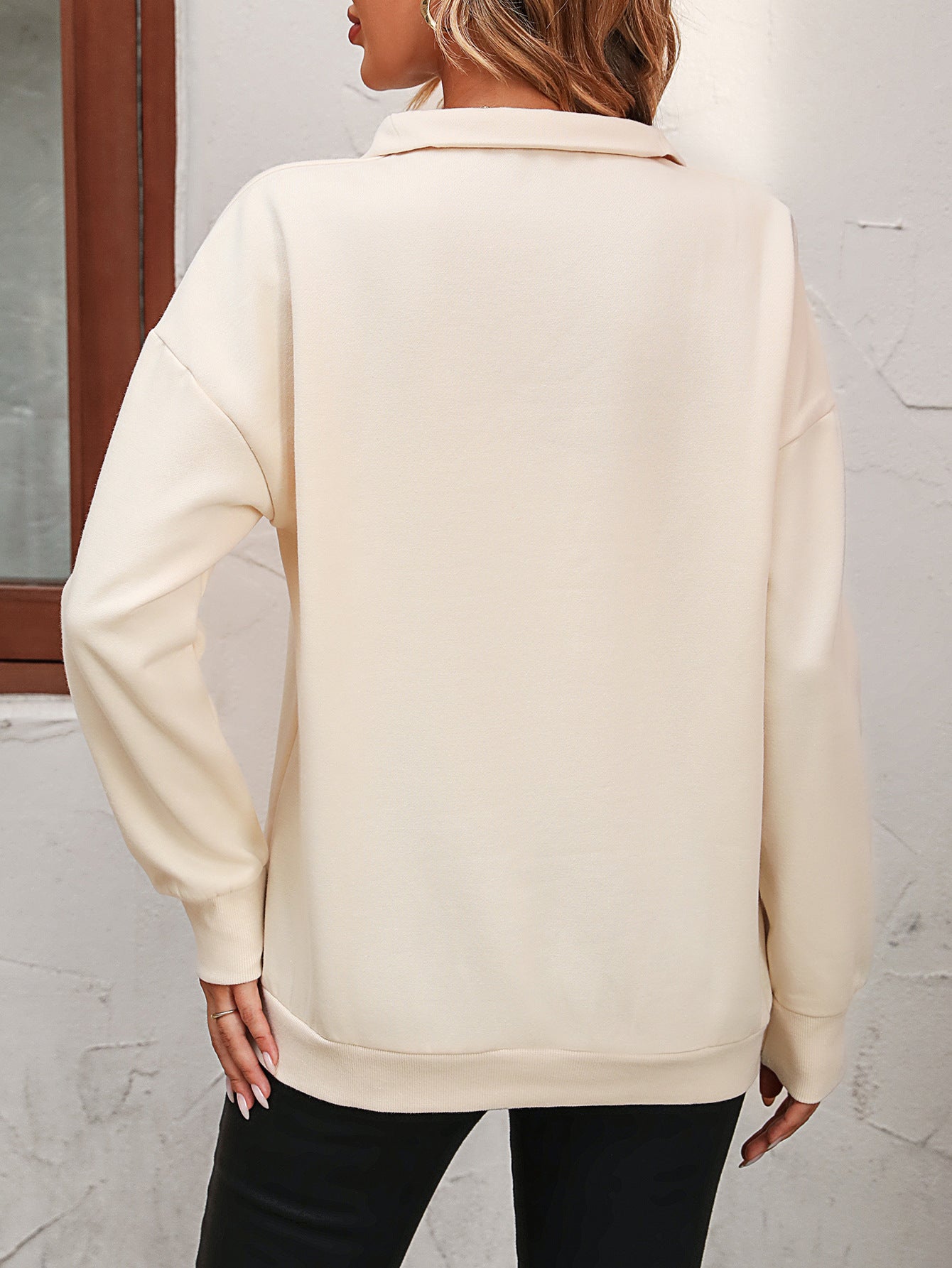 Women's Half Zip Pullover Long Sleeve Casual Sweatshirt