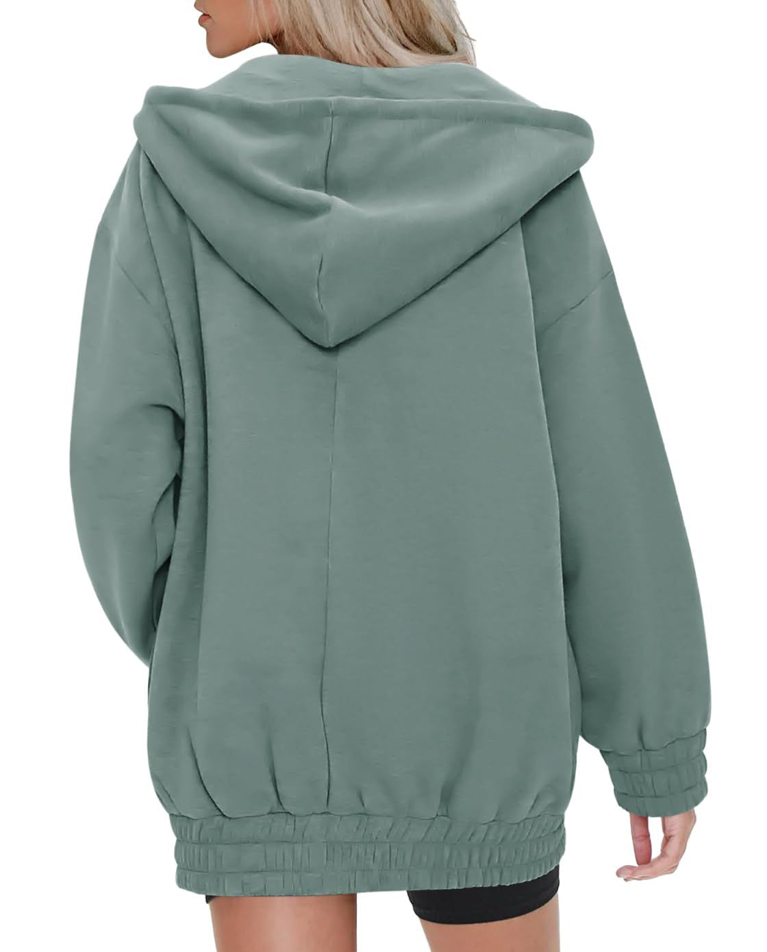 Women's Oversized Fleece Zip Up Hoodie Jacket Casual