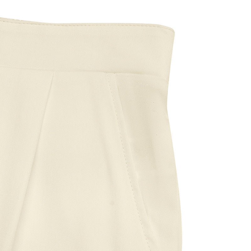 Strapless Button Detail Top and Wide Leg Pants Set