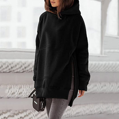 Women's Oversized Fleece Hoodie Tunic Pocket Pullover