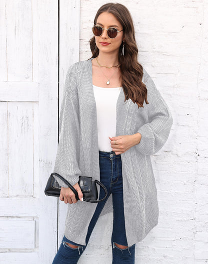 Women's Solid Color Long-sleeved Air-conditioned Shirt Wide Cardigan Jacket