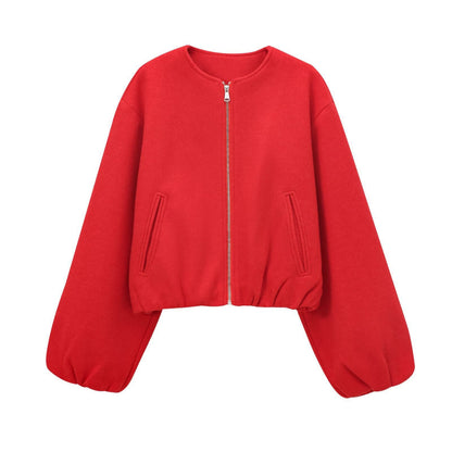 Womens Oversized Streetwear Zip Up Bomber Jacket