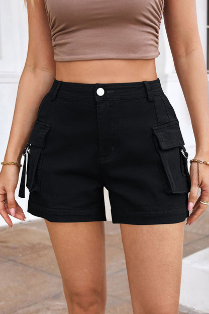 Women's High-Waisted Utility Cargo Shorts with Pockets – Trendy Summer Streetwear