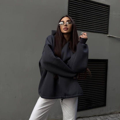 Women's Oversized Fleece Drop Shoulder Hoodie