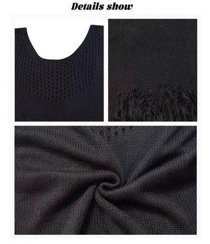 Crochet Knit Tassel Tank Top Sleeveless Boho Summer Top
