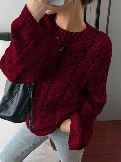 Chunky Cable Knit Oversized Sweater Women
