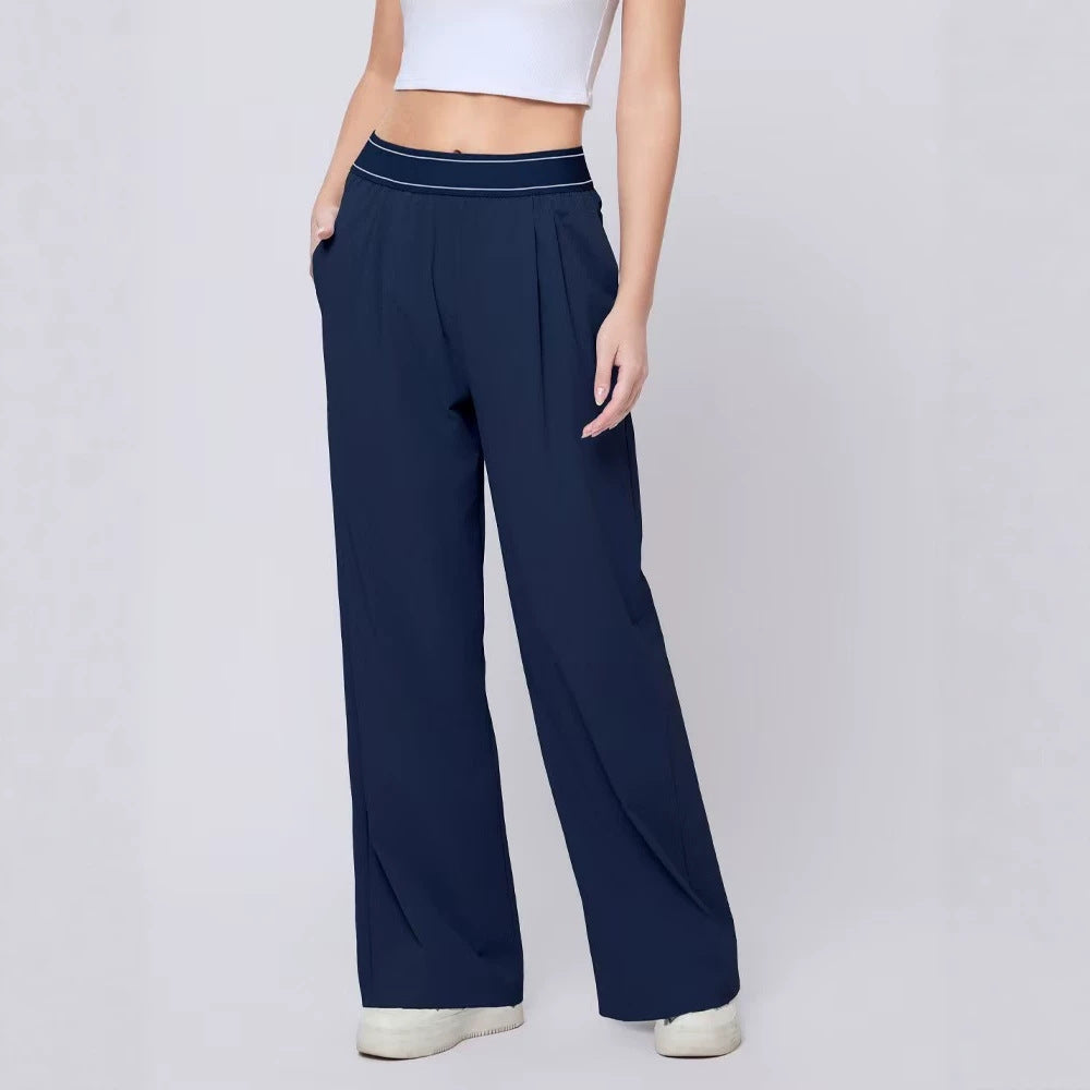 High Waisted Wide Leg Yoga Pants Quick Dry Elastic Waist