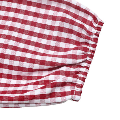 Gingham Bow Back Long Sleeve Christmas Mini Dress
