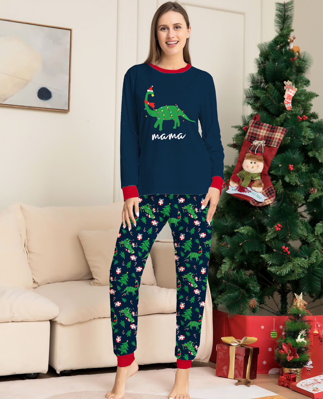 Alphabet Animal Parent-child Outfit Printed Loungewear Christmas Pajamas