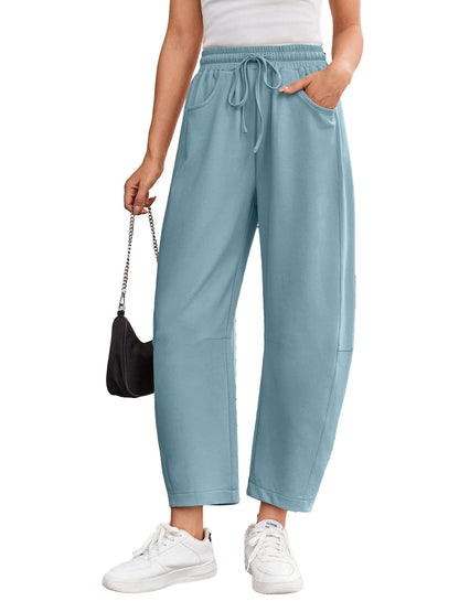 Drawstring Pocket Cropped Jogger Pants Casual Street Style