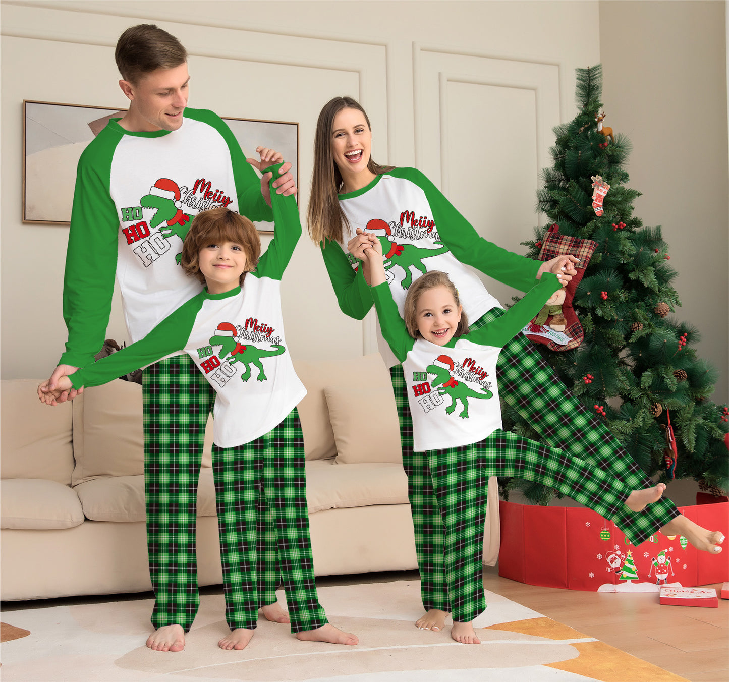 Cartoon Cute Print Parent-child Clothing Loungewear Christmas Pajamas