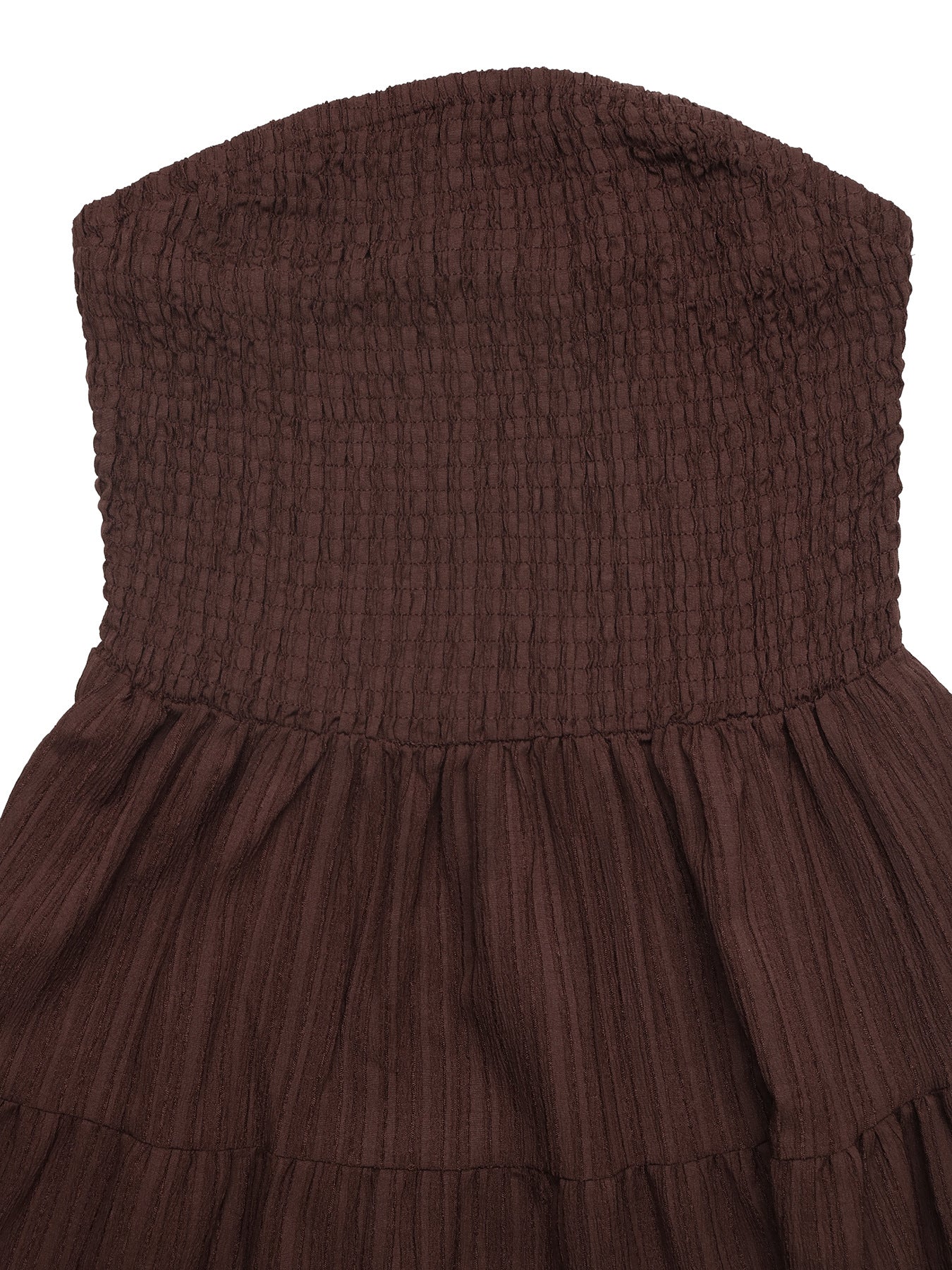 Summer Strapless Smocked Dress Off-Shoulder A-Line Casual