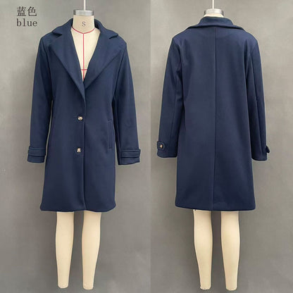 Women's Vintage Plaid Lapel Coat Winter Mid-Length
