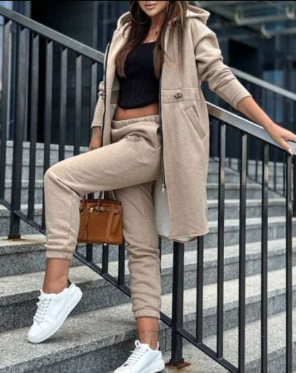 Women's 2-Piece Fleece Hoodie Jacket Joggers Set
