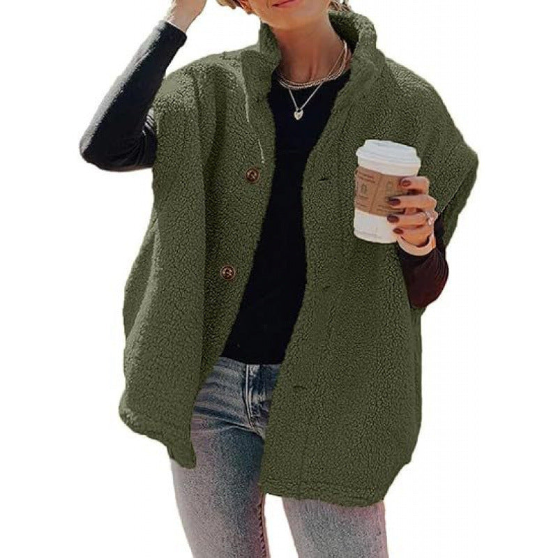 Women's Sherpa Fleece Vest Button Down Sleeveless Jacket