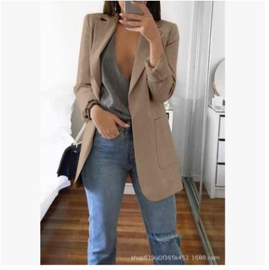 Womens Casual Blazer Long Sleeve Open Front Jacket