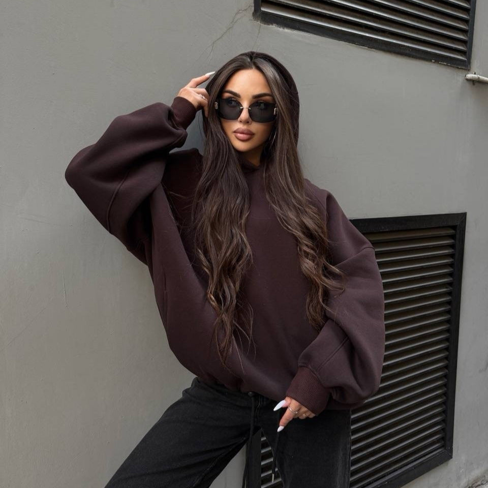Women's Oversized Fleece Drop Shoulder Hoodie