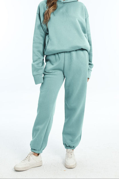 Women's Fleece Hoodie Sweatpants Set Casual 2 Piece