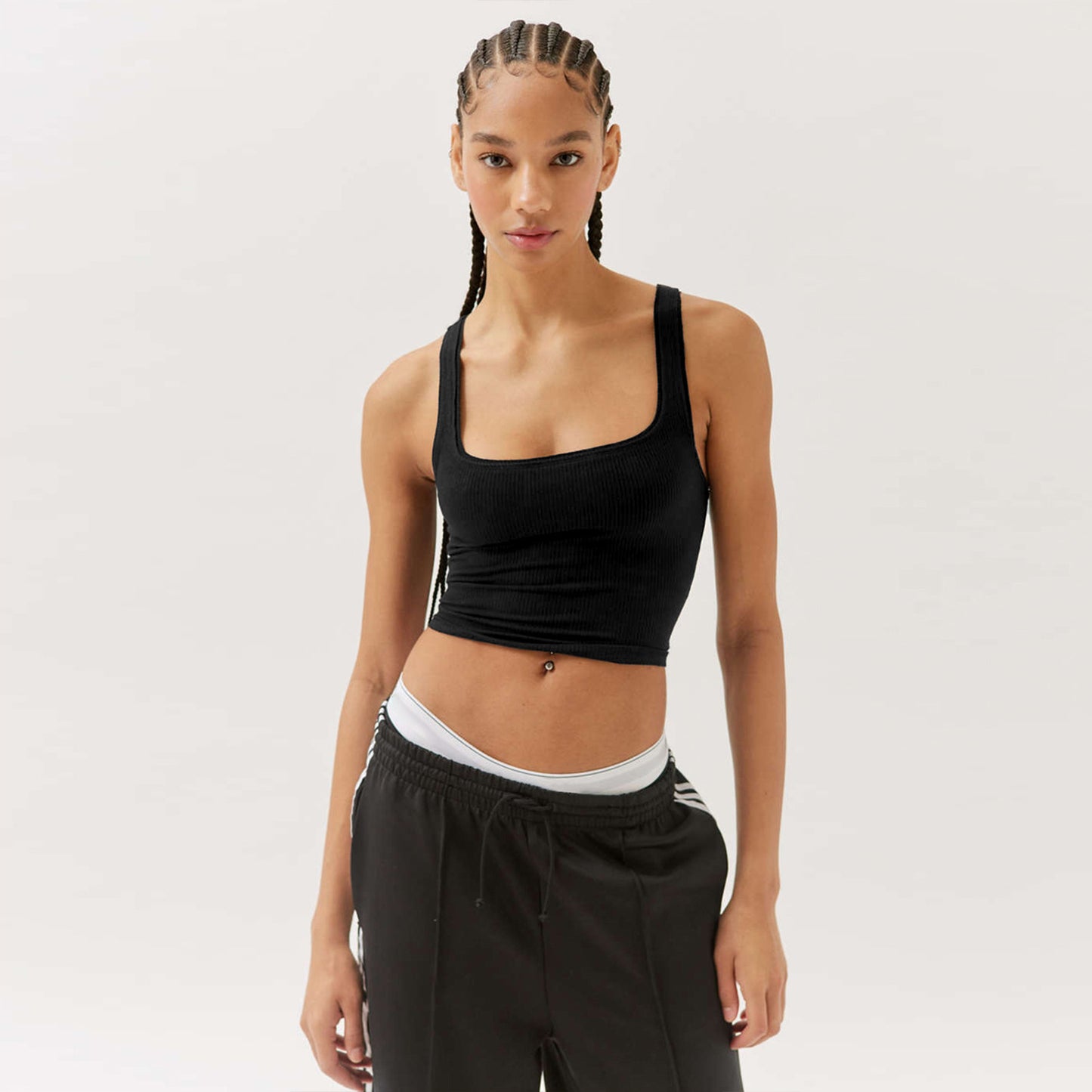 Slim-Fit Solid Color Spice Girl Vest Cross-Border Top