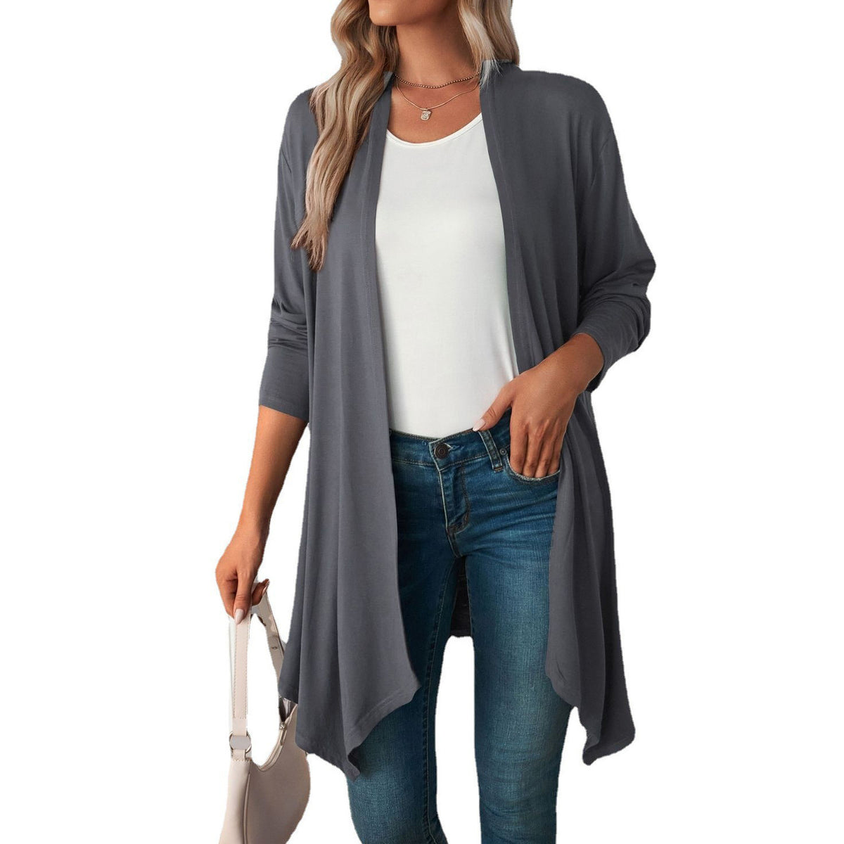 Women's Open Front Long Cardigan Lightweight Duster