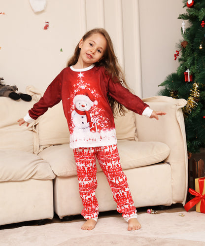 Cartoon Snowman Deer Parent-child Dress Printed Loungewear Christmas Pajamas