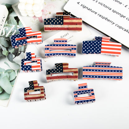 4th of July American Flag Hair Claw Clip USA Style