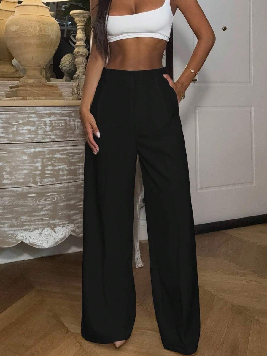 High Waisted Wide Leg Dress Pants Casual Work Trousers