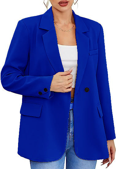 Women's Casual Blazer Long Sleeve Button Front Jacket