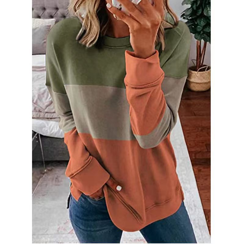 Women's Casual Graphic Long Sleeve Loose Crew Neck Top