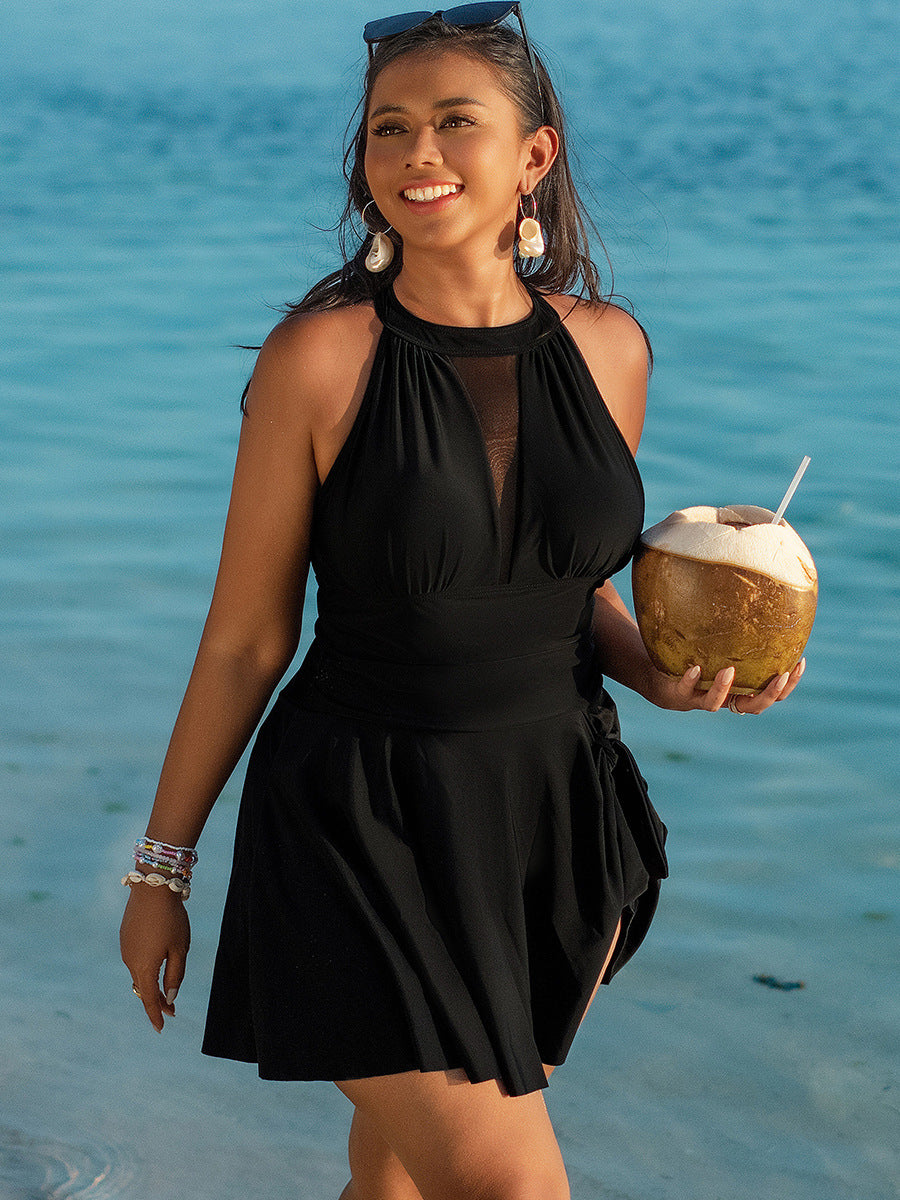 Plus Size Women’s Swimsuit - Stylish, Sexy One-Piece Dress