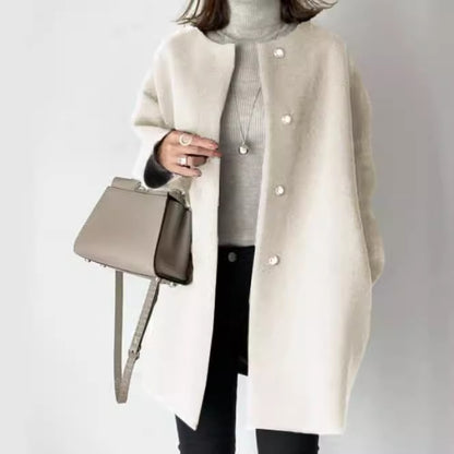 Women's Oversized Straight Wool Blend Coat Mid-Length