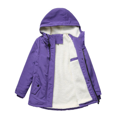 Women's Sherpa Lined Hooded Parka Winter Coat