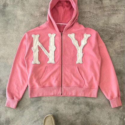 Unisex Oversized Chenille Zip-Up Hoodie