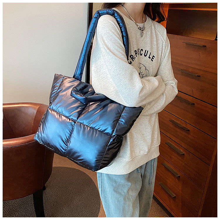 Light Down Cotton Padded Shoulder Padding Tote Bag