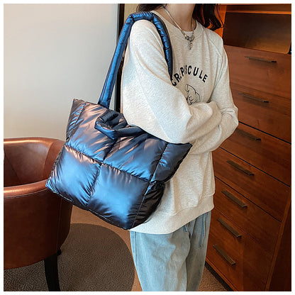 Light Down Cotton Padded Shoulder Padding Tote Bag