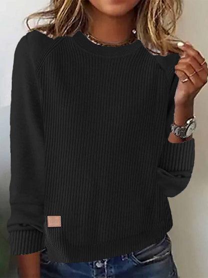 Women's Oversized Crewneck Ribbed Pullover Sweater