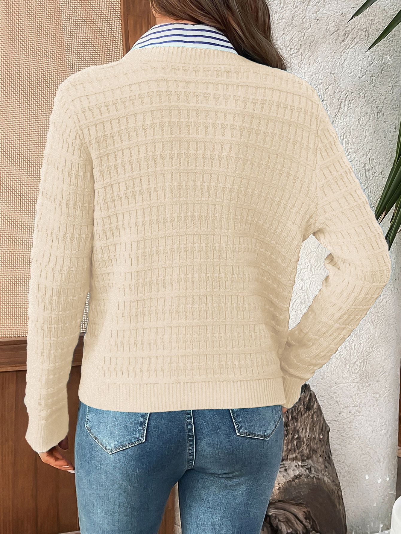 Classic Knit Button Cardigan Sweater with Textured Pattern