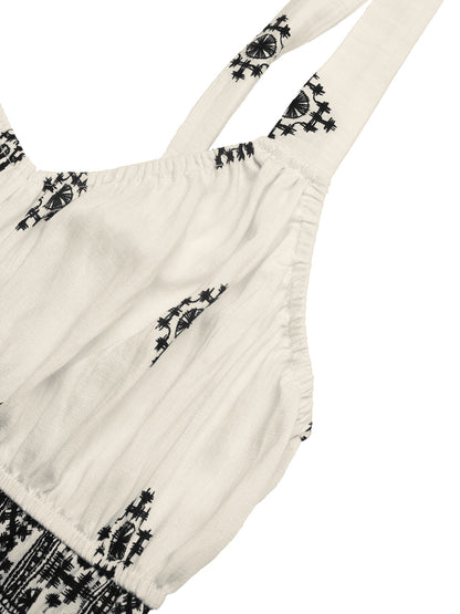 Boho Square Neck Maxi Dress Backless Beach Vacation Dress