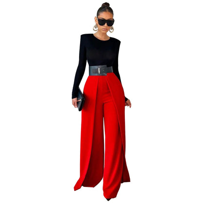 Women's High Waist Wide Leg Pants Flowy Loose Casual