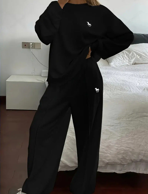Women's Oversized Embroidered Sweatsuit Lounge Set